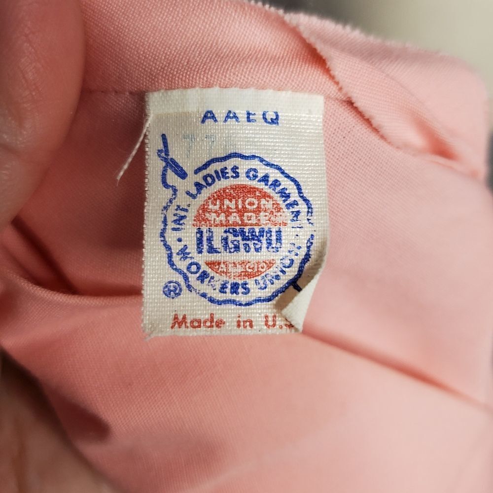 VINTAGE 70s pink dress shirred smocked top convertible‎ midi M - Picture 7 of 14